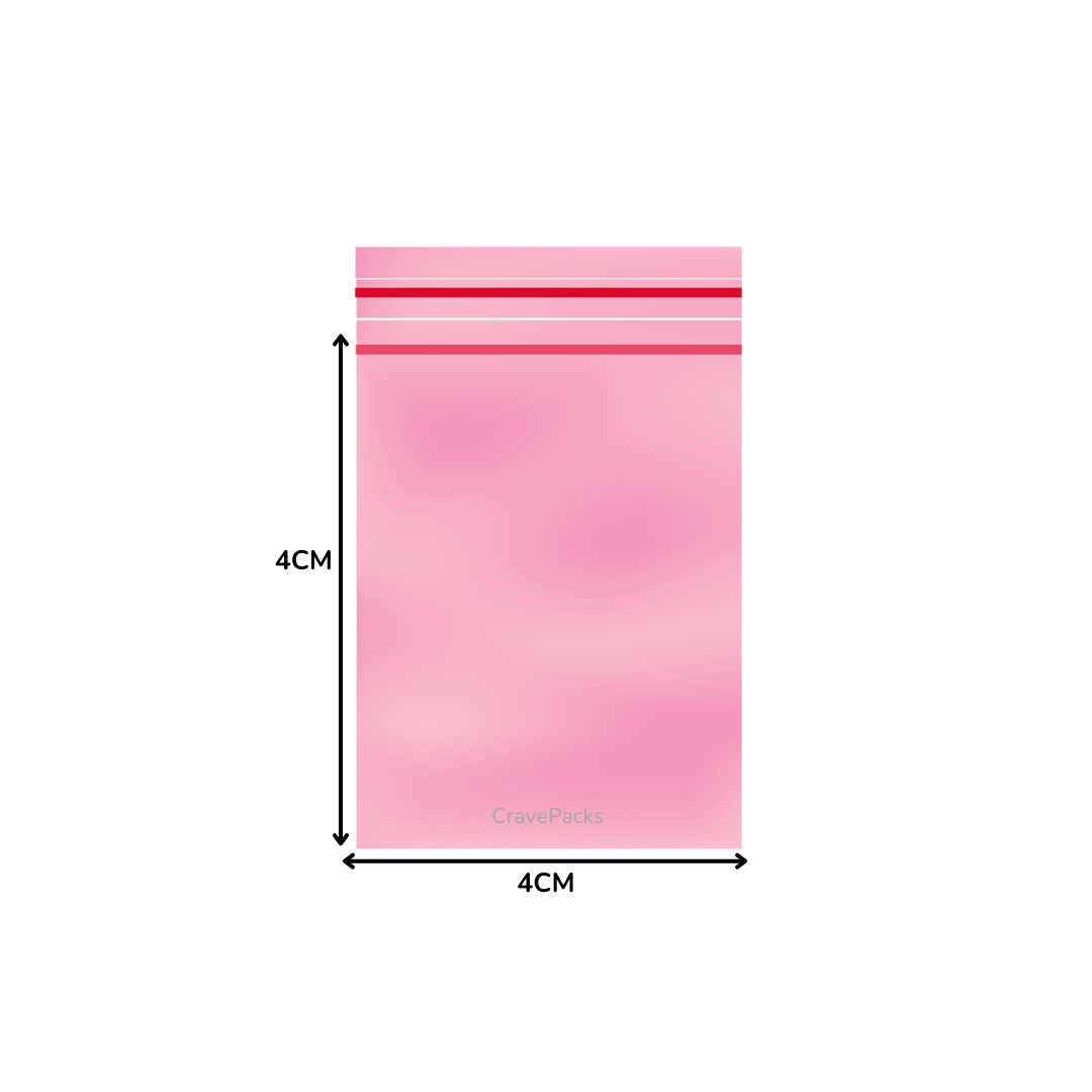 Gripzakken 40x40mm - 90 micron - roze tint - 100 stuks