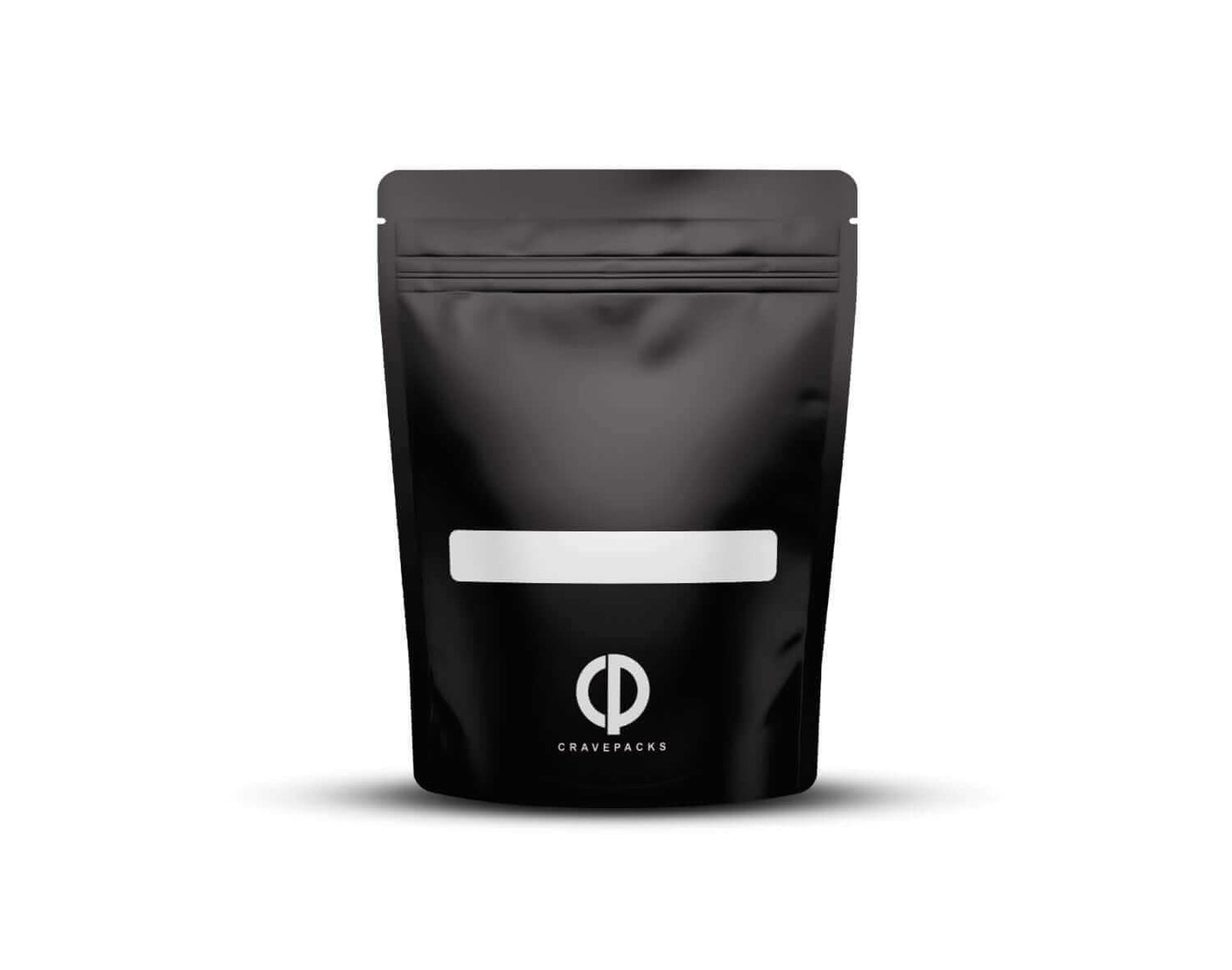 Achterkant van een matte Mylar bag met het ontwerp 'Bored Ape'.