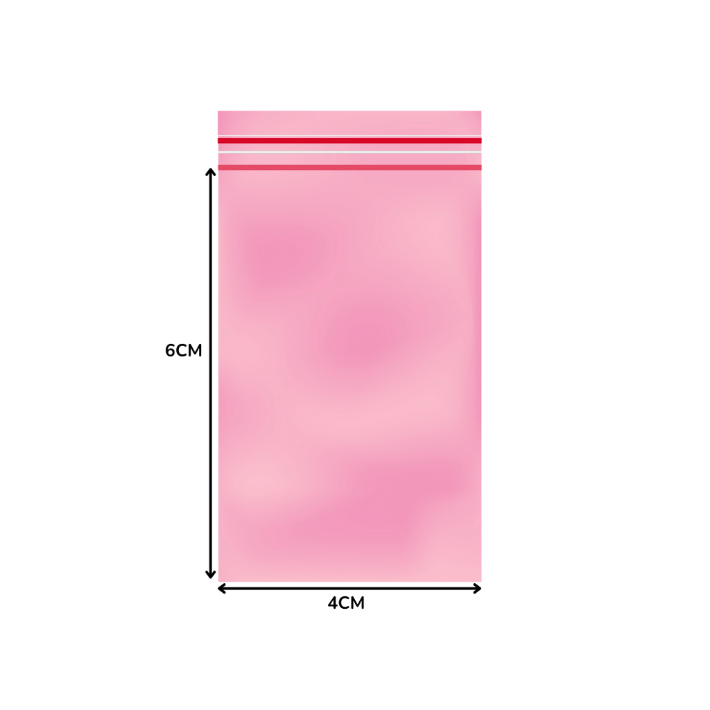 Gripzak 40x60mm met roze tint, 90 micron